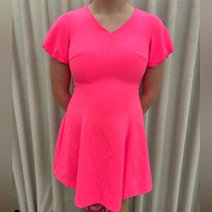 MILLY Minis Bright Coral Pink Cocktail Dress - Size 14